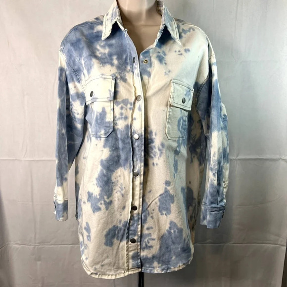 Davi and‎ Dani Bleached Oversized Boho Jean Jacket Size Small - Picture 10 of 10